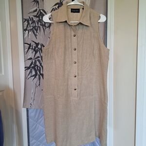 Ellen Tracy Company 100% Linen Short Dress Size 14